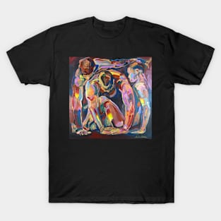 Three abstract figurative nudes in a box T-Shirt